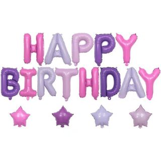 Bóng chữ happy birthday nhiều màu