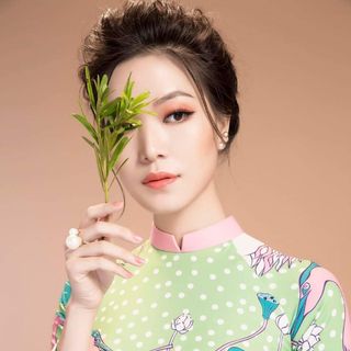ÁO DÀI TẰM XANH CHIM HỒNG HẠC