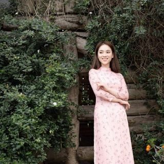 ÁO DÀI TƠ HOA HỒNG