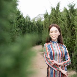 ÁO DÀI LỤA SỌC CÁ TÍNH
