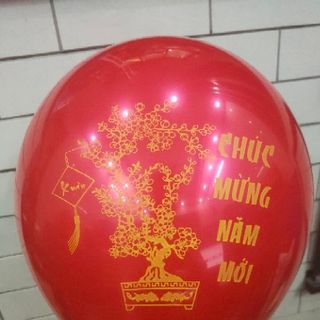 Bóng bay chúc mừng năm mới cỡ đại 30cm 100q đỏ