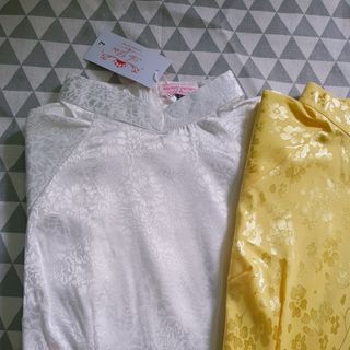 ÁO DÀI GẤM TƠ VÀNG