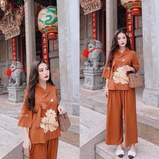 BỘ ĐỒ ĐI CHÙA CỔ CHÉO NƠ
