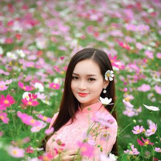 ÁO DÀI GẤM TƠ HỒNG