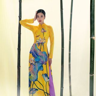 ÁO DÀI NGŨ SEN VÀNG