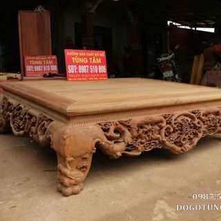 Sập ngồi Ngũ Phúc Gỗ Gụ