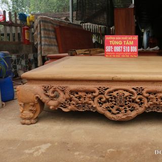 Sập ngồi Ngũ Phúc Gỗ Gụ