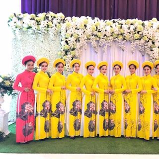 ÁO DÀI TẰM SEN VÀNG