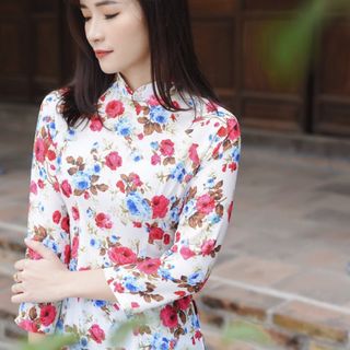 ÁO DÀI TẰM HOA NHÍ