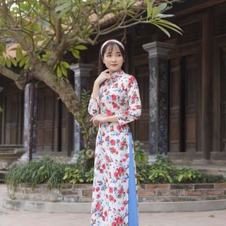 ÁO DÀI TẰM HOA NHÍ