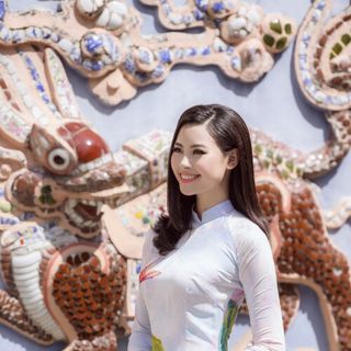 ÁO DÀI NGŨ SEN XANH