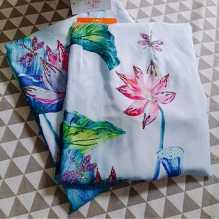 ÁO DÀI NGŨ SEN XANH