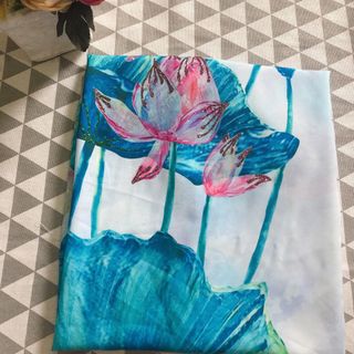 ÁO DÀI NGŨ SEN XANH