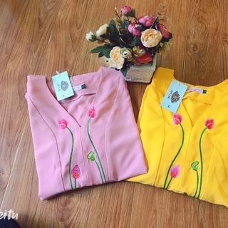 BỘ ĐỒ ĐI CHÙA CỔ V THÊU SEN