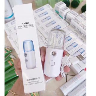 Máy phun sương tạo ẩm Nano mini-Giữ ẩm da chống lão hoá làm mát da cấp tốc-MÀU XANH TRẮNG