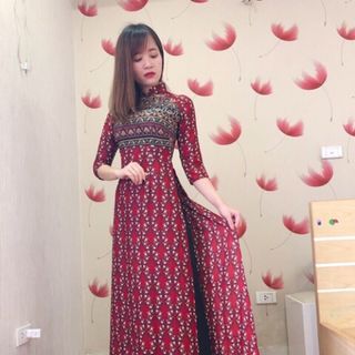 ÁO DÀI HỌA TIẾT THỔ CẨM