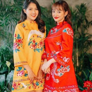 ÁO DÀI GẤM DẠNG VÁY