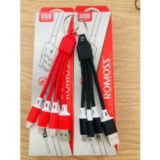 Cáp sạc Romoss móc khóa 4 đầu Full box giá sỉ​ giá bán buôn