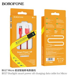 Dây cáp sạc tự ngắt BU17 Borofone cổng Micro 12m