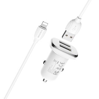 Bộ Cóc Cáp Sạc Xe Hơi Borofone BZ12 BZ-12 Cổng Lightning-2 Cổng USB