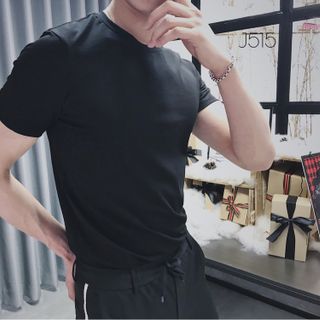 Áo thun nam trơn slimfit AKUBA-J515