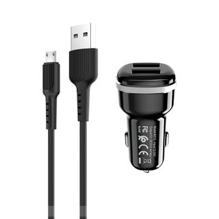Bộ Cóc Cáp Sạc Xe Hơi Borofone BZ13 BZ-13 Cổng Micro-2 Cổng USB