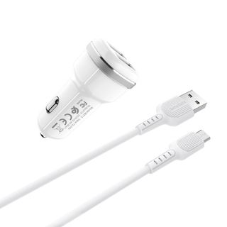 Bộ Cóc Cáp Sạc Xe Hơi Borofone BZ13 BZ-13 Cổng Micro-2 Cổng USB