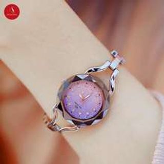 Đồng hồ nữ BS FA0673 dây thép cao cấp mặt đa giác