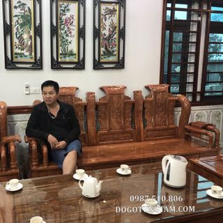 Bàn Ghế Tần Thủy Hoàng 9 Món Gỗ Hương Đá Yếm Liền