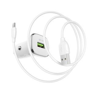 Bộ Cóc Cáp Sạc Xe Hơi Borofone BZ12A QC30 BZ-12A Cổng Micro-1 Cổng USB