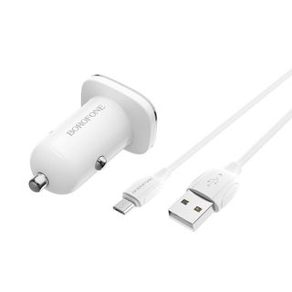 Bộ Cóc Cáp Sạc Xe Hơi Borofone BZ12A QC30 BZ-12A Cổng Micro-1 Cổng USB