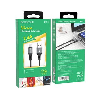 Dây cáp sạc truyền dữ liệu BU24 Borofone cổng Micro 12m