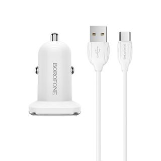 Bộ Cóc Cáp Sạc Xe Hơi Borofone BZ12A QC30 BZ-12A Cổng Type-C-1 Cổng USB
