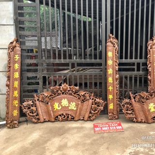 Bộ Cuốn Thư Câu Đối Gỗ Mít Cuốn Thư Câu Đối Mai Hóa Long Gỗ Mít