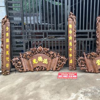 Bộ Cuốn Thư Câu Đối Gỗ Mít Cuốn Thư Câu Đối Mai Hóa Long Gỗ Mít