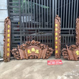 Bộ Cuốn Thư Câu Đối Gỗ Mít Cuốn Thư Câu Đối Mai Hóa Long Gỗ Mít