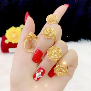 NHẪN NỮ MẠ VÀNG 24K 1