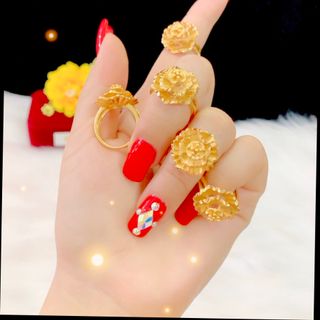 NHẪN NỮ MẠ VÀNG 24K 1
