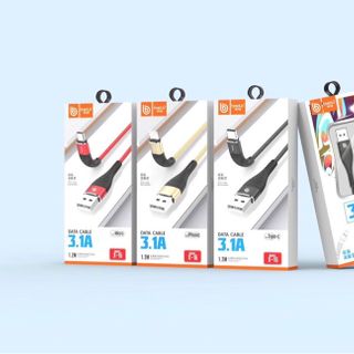 cáp sạc dây dù dài 12M boliduo X16 cổ cáp đúc chống gãy gập Hỗ trợ sạc nhanh 3A Có chân iPhone micro type-c Bảo hành 1 năm