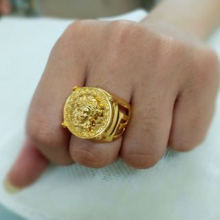 Nhẫn nam mạ vàng 18k đính đá
