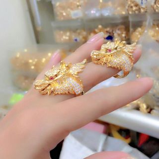 Nhẫn nam mạ vàng 18k đính đá