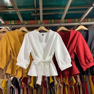 Áo peplum nơ eo