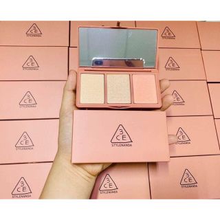 Phấn Bắt Sáng Highlight 3 Concept Eyes Strobing Skin Palette 12g