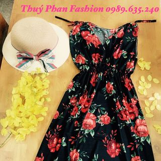 đầm hoa cổ v siêu đẹp siêu rẻ