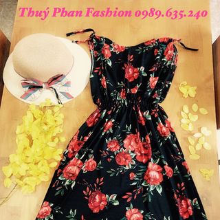 đầm hoa cổ v siêu đẹp siêu rẻ
