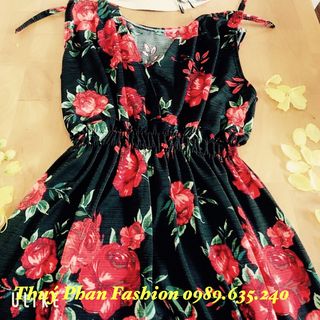đầm hoa cổ v siêu đẹp siêu rẻ