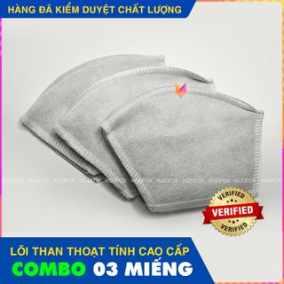 LÕI THAN Combo 03 Lõi Than Hoạt Tính Dùng Thay Thế Lõi Than Trong Khẩu Trang Vải Than Hoạt Tính - KOOFOX