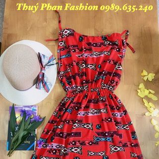 đầm cổ V họa tiết siêu đẹp
