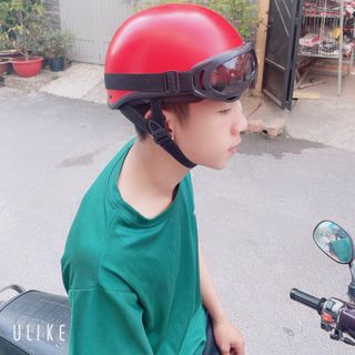 Nón bảo hiểm nửa đầu trơn nhiều màu kèm kính UV400 Nón bảo hiểm phượt