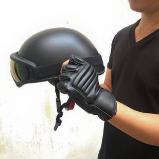 Nón bảo hiểm nửa đầu trơn nhiều màu kèm kính UV400 Nón bảo hiểm phượt